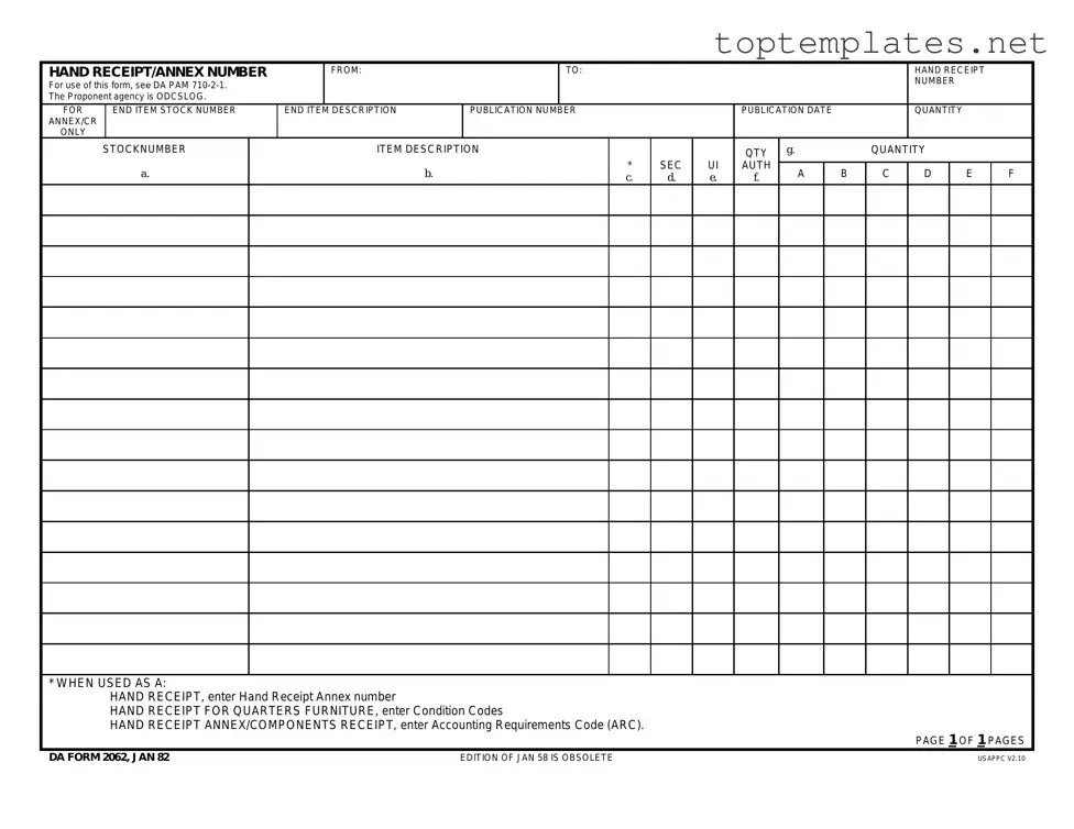 Free Da PDF Form