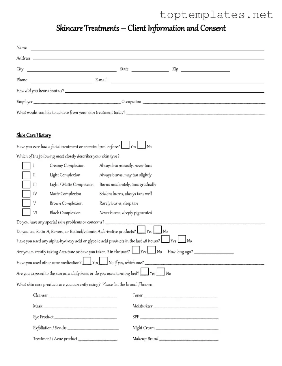 Free Facial Consent PDF Form