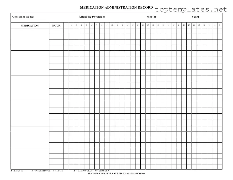 Free Medication Administration Record Sheet PDF Form