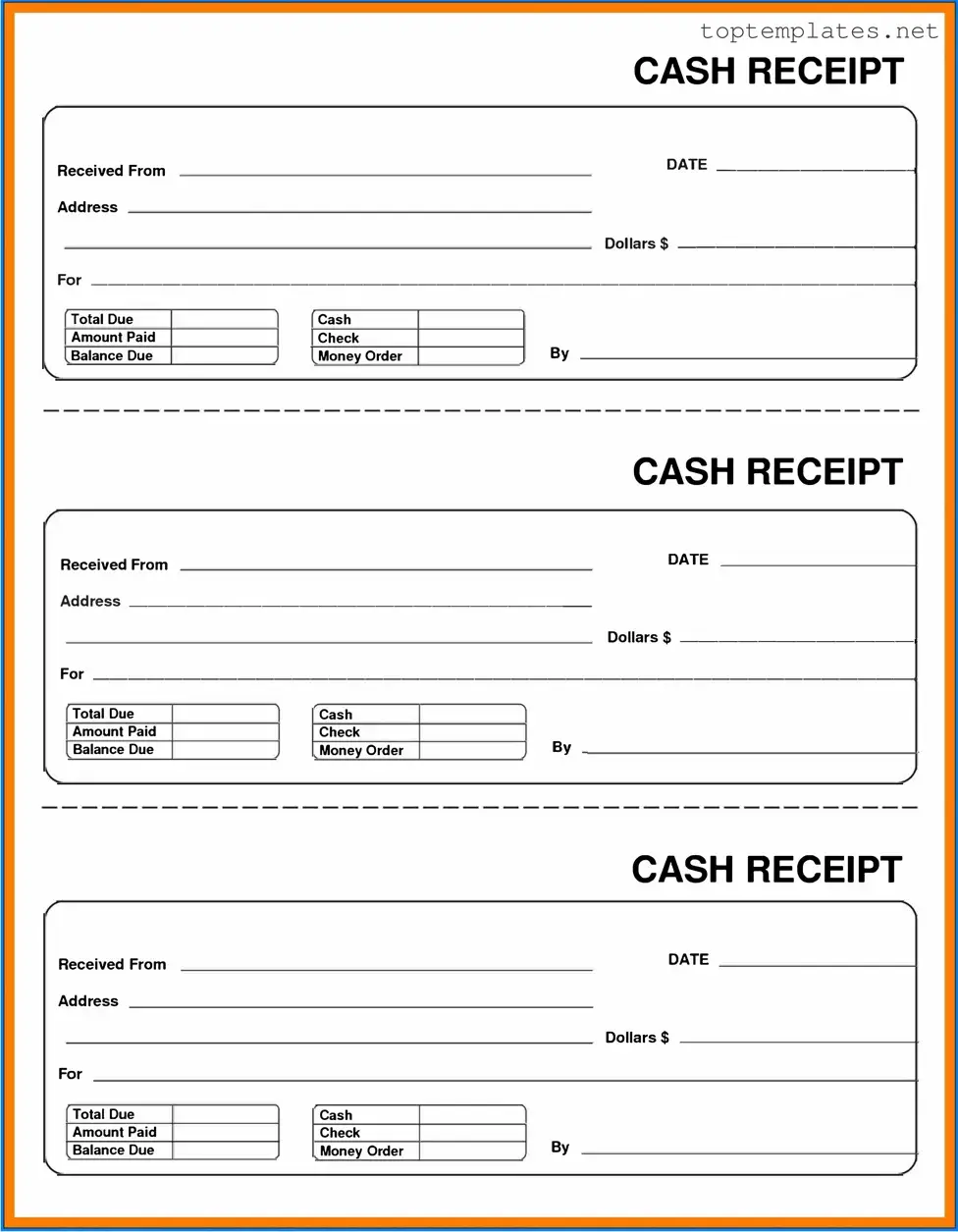 Free Cash Receipt PDF Form