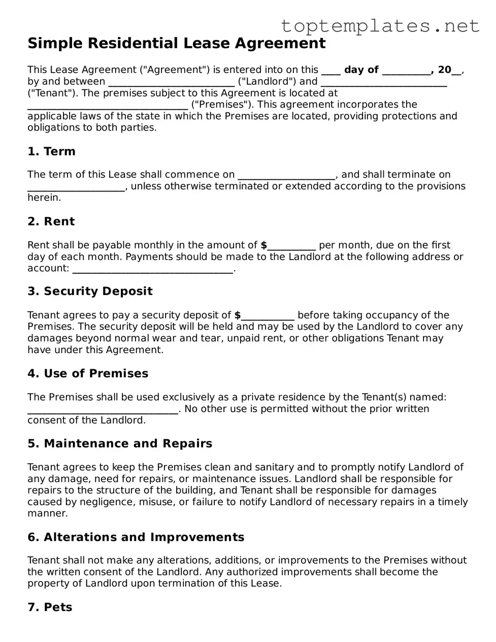 Valid Lease Agreement Template
