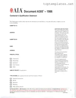 Free AIA A305 PDF Form