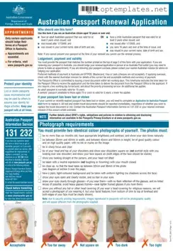Free Australian Passport Renewal PDF Form