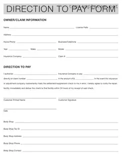 Free Authorization And Direction Pay PDF Form