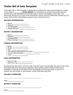 Valid Trailer Bill of Sale Template