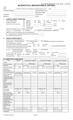 Free Broker Price Opinion PDF Form