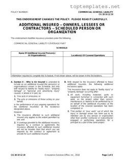 Free Cg 20 10 07 04 Liability Endorsement PDF Form