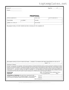 Free Construction proposal form PDF Form