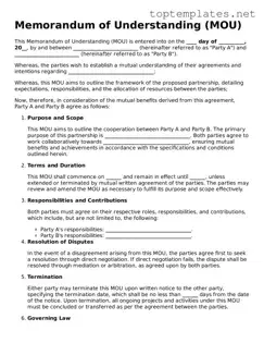 Valid Memorandum of Understanding Template