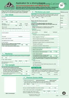 Free D1 Dvla PDF Form