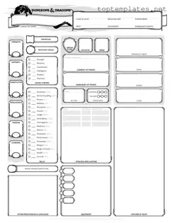 Free Dnd Character Sheet PDF Form