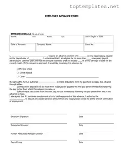 Free Employee Advance PDF Form