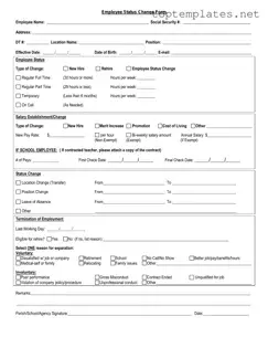 Free Employee Status Change PDF Form