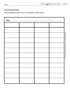 Free Four Column Chart PDF Form