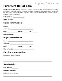 Valid Furniture Bill of Sale Template