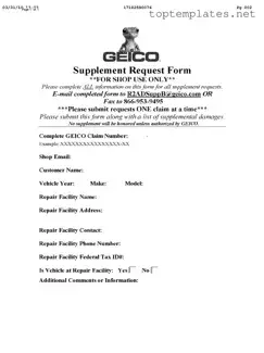 Free Geico Supplement Request PDF Form