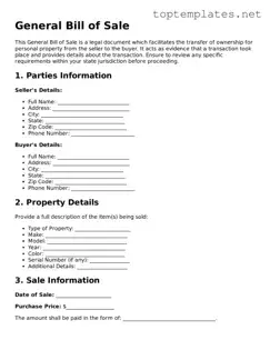 Valid General Bill of Sale Template