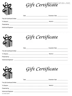 Free Gift Certificate PDF Form