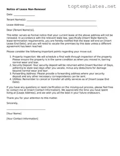 Valid Notice of Lease Non-Renewal Template