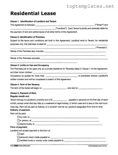 Free Lf310 Residential Lease PDF Form