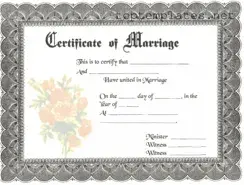 Free Marriage Certificate PDF Form