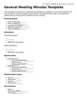 Valid Meeting Minutes Template