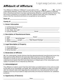 Valid Affidavit of Affixture Template