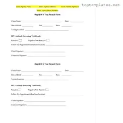 Free Negative Hiv Test PDF Form