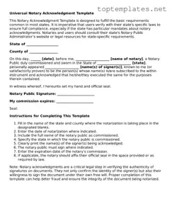Valid Notary Acknowledgement Template