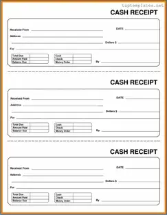 Free Cash Receipt PDF Form