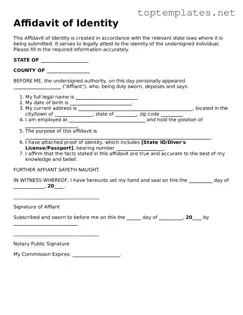 Valid Affidavit of Identity Template