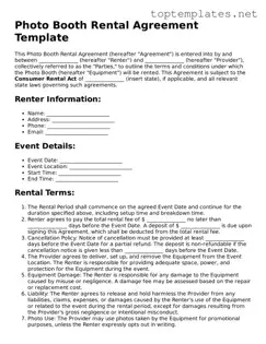 Valid Photo Booth Rental Agreement Template