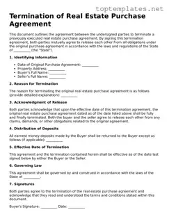 Valid Termination of Real Estate Purchase Agreement Template