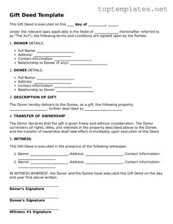 Valid Gift Deed Template