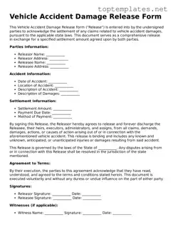 Valid Vehicle Accident Damage Release Template