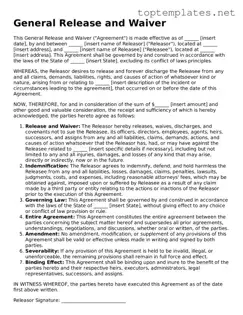Valid General Release and Waiver Template