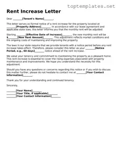 Valid Rent Increase Letter Template