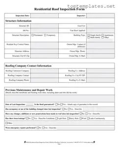 Free Roof Inspection PDF Form