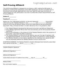 Valid Self-Proving Affidavit Template