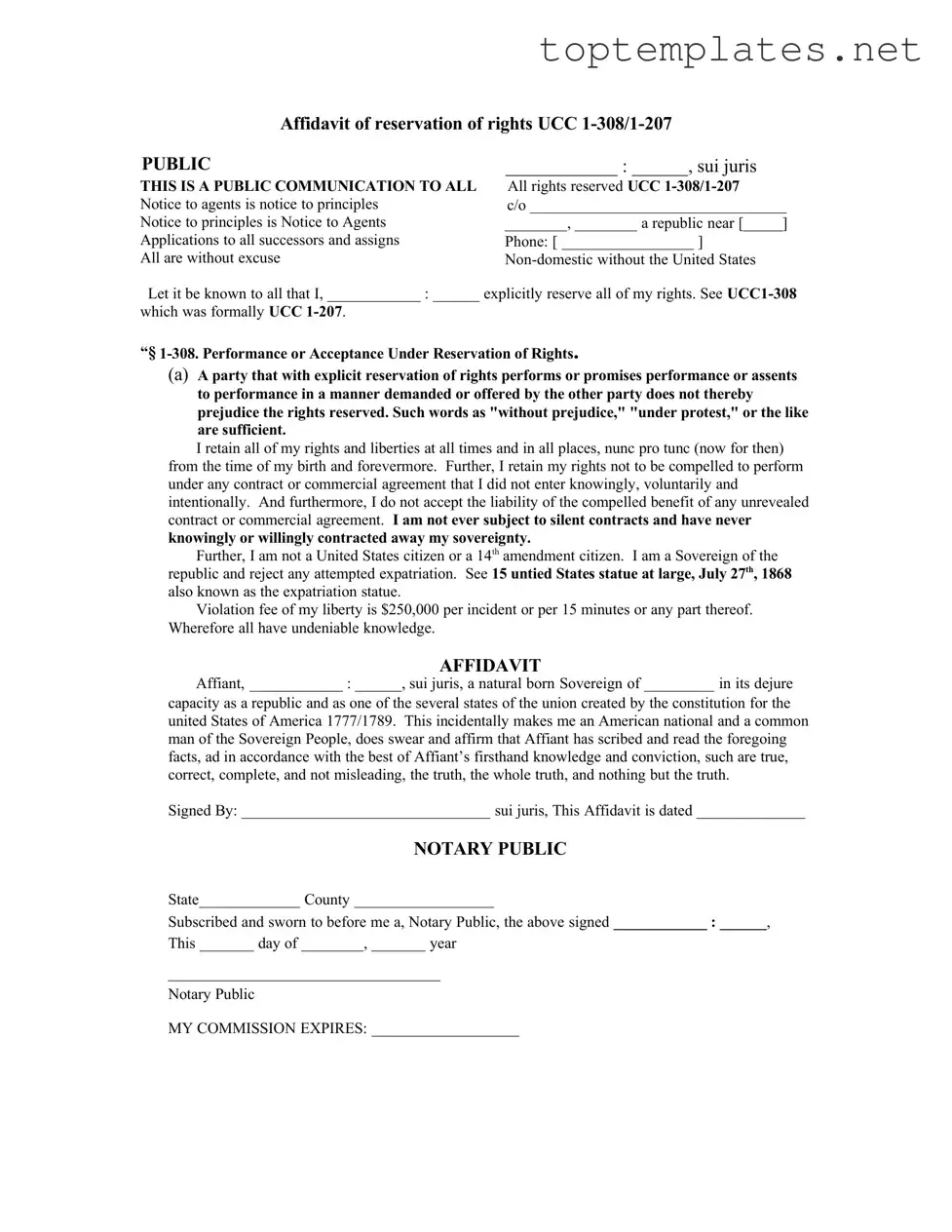 Free Ucc 1 308 PDF Form
